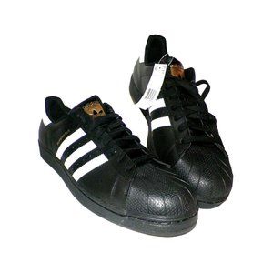 Men's Size 18 Adidas Superstar Foundation Black Gold Shoes Sneakers